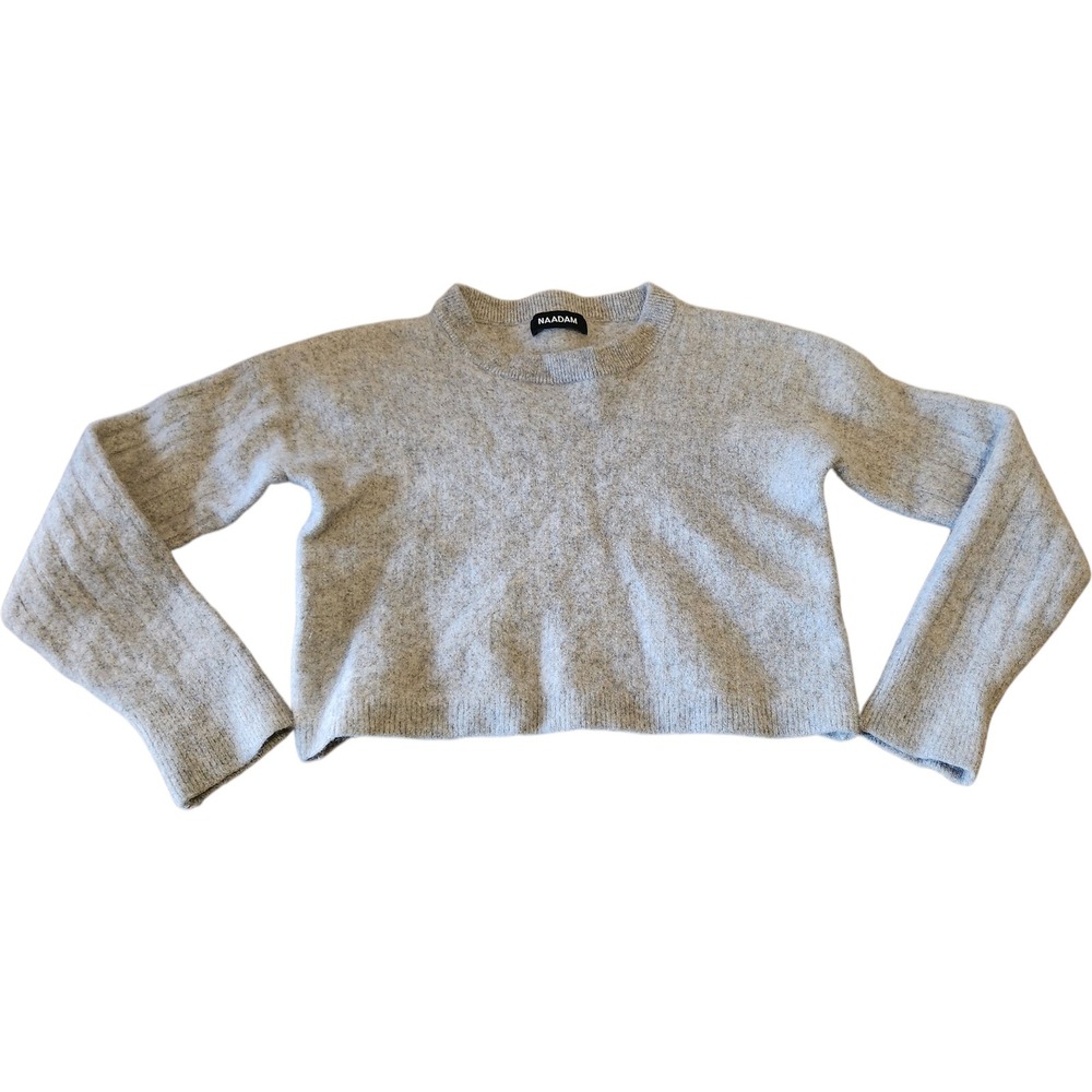 NAADAM Gray 100% Cashmere Cropped Mock Neck Sweater Kids Size‎ Medium